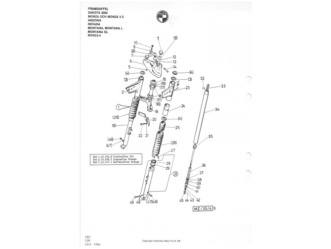 Koplamporen / kroonplaat afstandsring Puch Monza (40/26/1) product